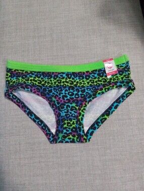 Girls' Neon Leopard Print Bikini Briefs - Total Girl
